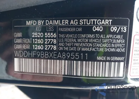 2014 Mercedes-Benz E 550 4Matic z USA, uszkodzony, nr VIN WDDHF9BBXEA895511